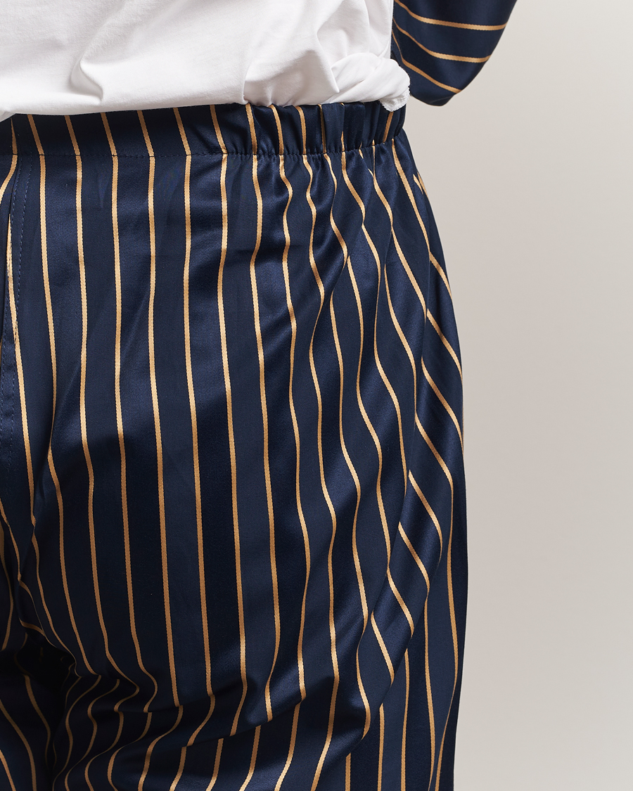 Herre | Pyjamas & Morgenkåber | Derek Rose | Striped Cotton Pyjama Set Navy