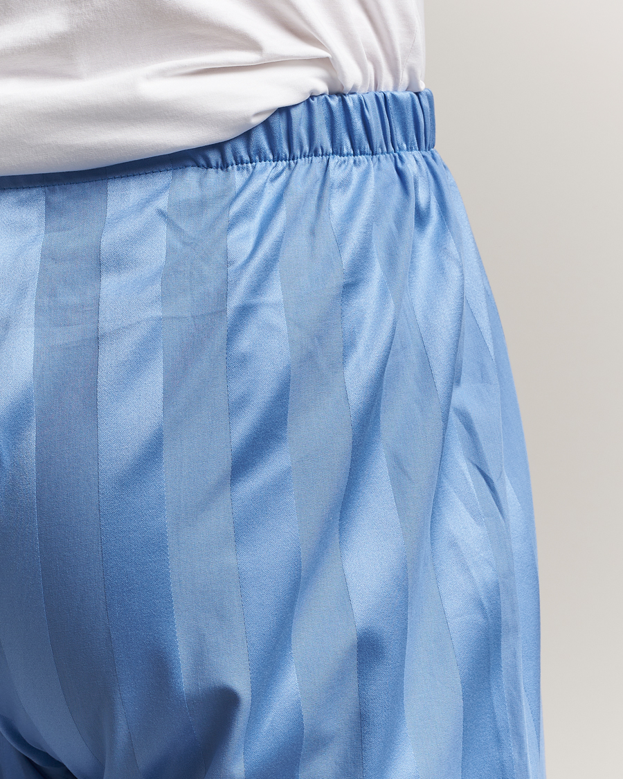 Herre | Pyjamas & Morgenkåber | Derek Rose | Striped Cotton Satin Pyjama Set French Blue
