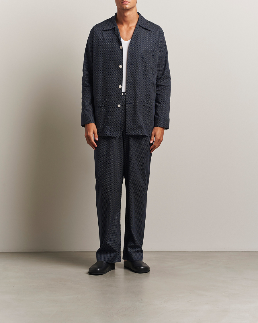 Herre | Pyjamas & Morgenkåber | Derek Rose | Printed Cotton Pyjama Set Navy