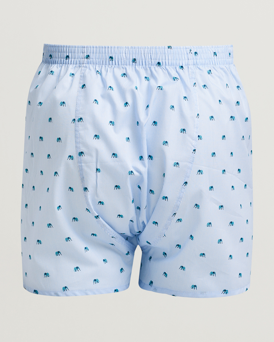 Herre | Undertøj | Derek Rose | Classic Fit Woven Cotton Boxer Shorts Light Blue