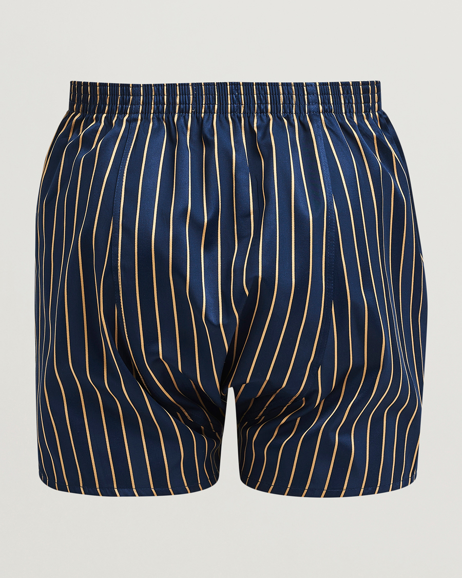 Herre | Undertøj | Derek Rose | Classic Fit Woven Cotton Boxer Shorts Navy