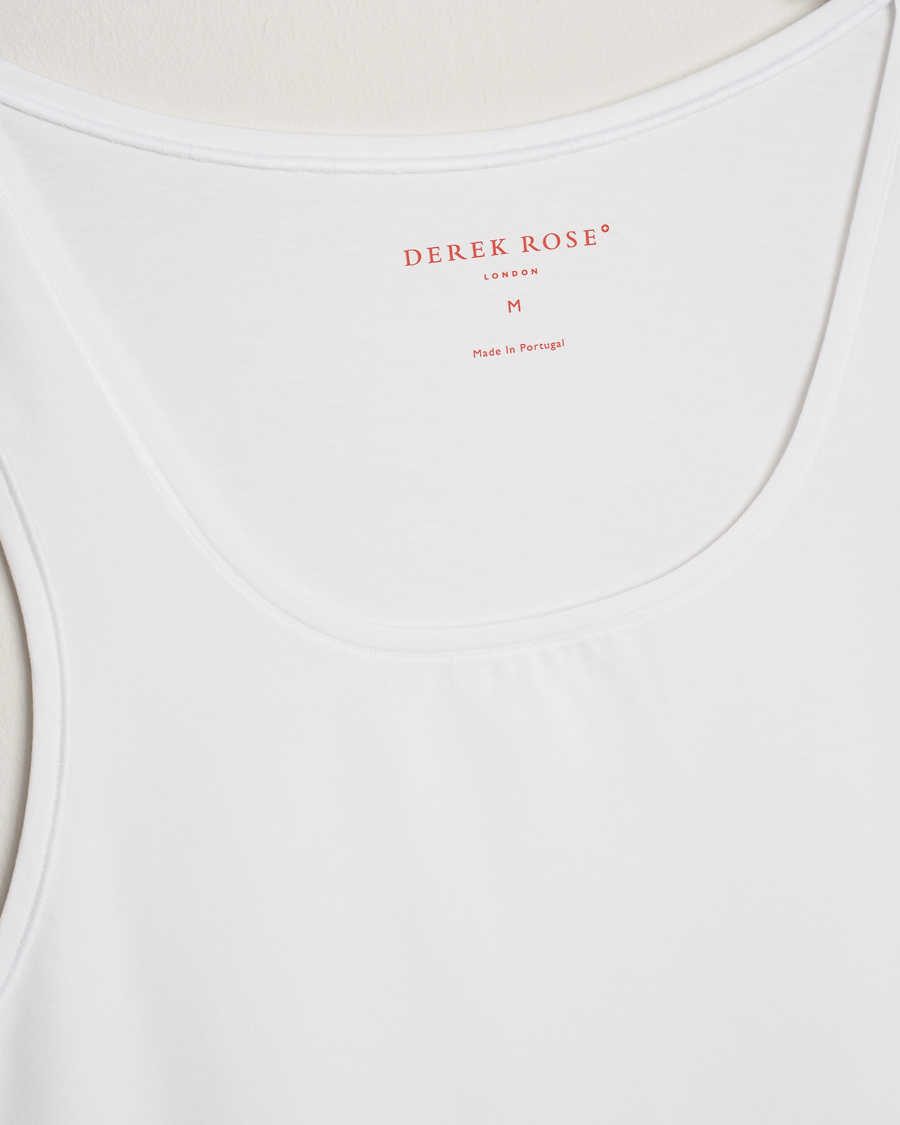 Herre | T-Shirts | Derek Rose | Pima Cotton Tank Top White