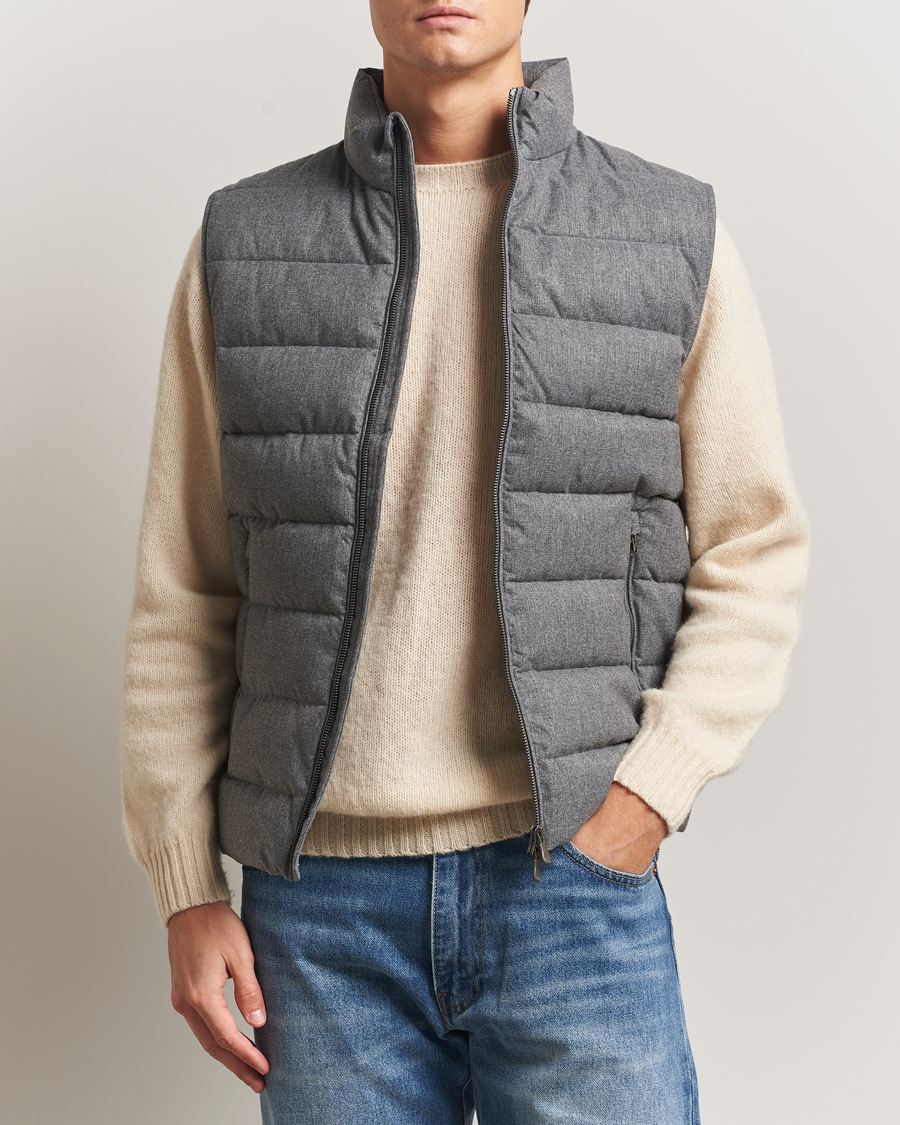 Herre | Veste | Save The Duck | Italo Padded Flannel Vest Mid Grey Melange