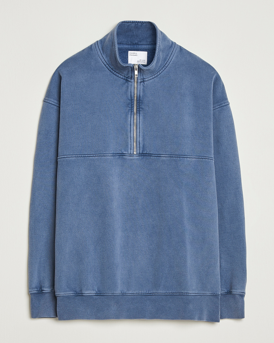 Herre | Trøjer | Colorful Standard | Classic Organic Half-Zip Neptune Blue