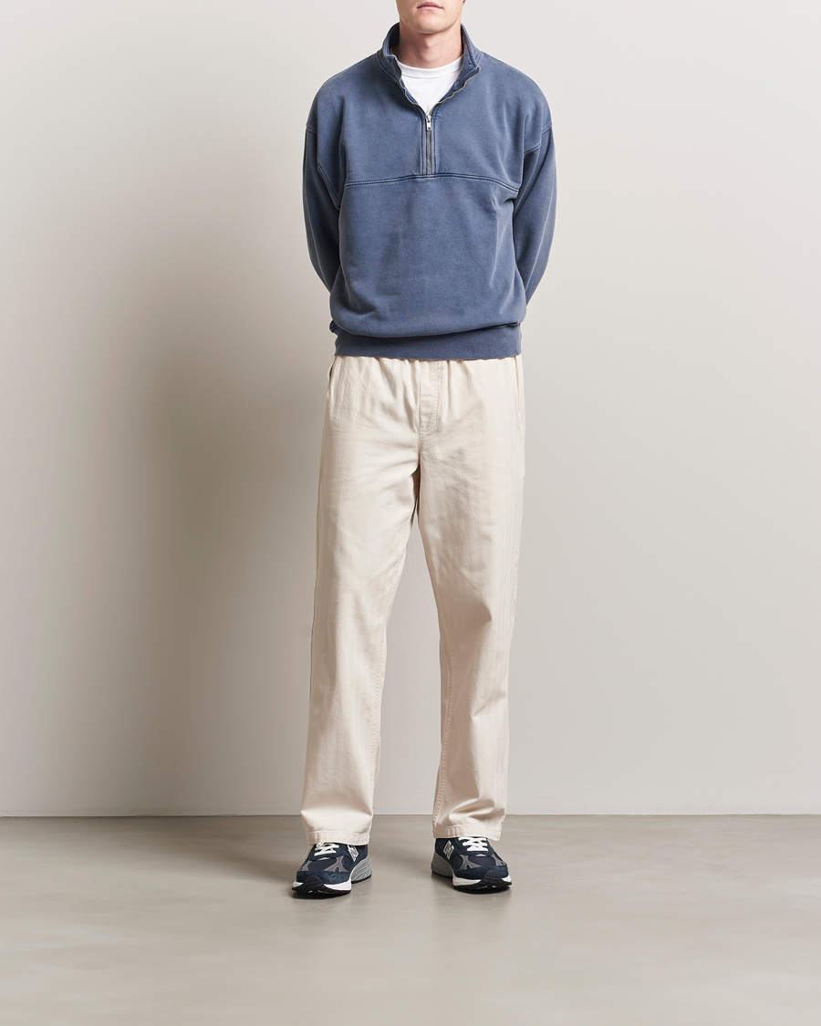 Herre | Trøjer | Colorful Standard | Classic Organic Half-Zip Neptune Blue