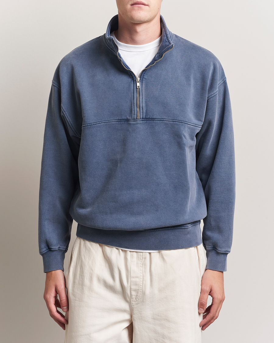 Herre | Trøjer | Colorful Standard | Classic Organic Half-Zip Neptune Blue