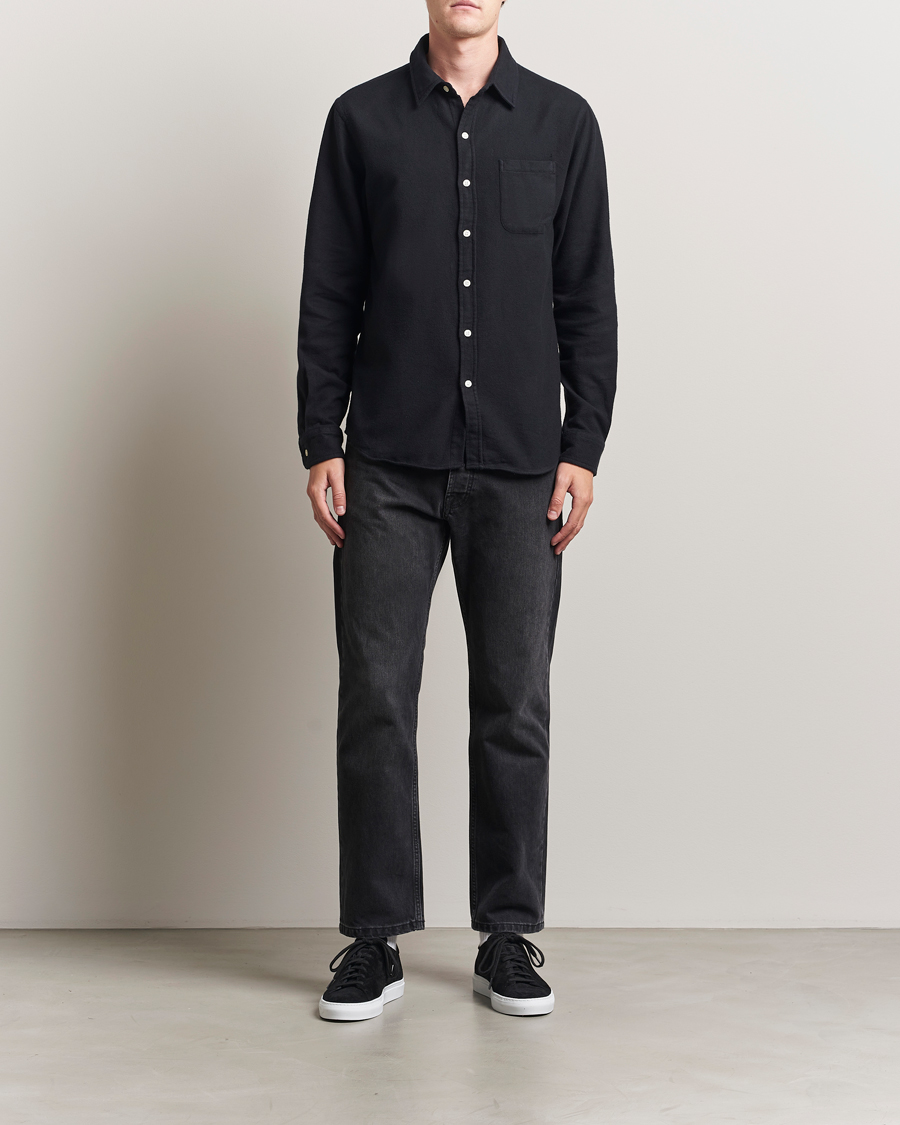 Herre | Skjorter | Colorful Standard | Organic Flannel Shirt Deep Black