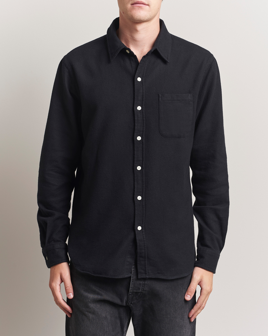 Herre | Skjorter | Colorful Standard | Organic Flannel Shirt Deep Black