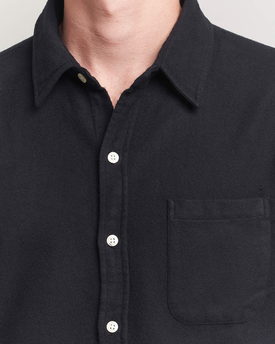Herre | Skjorter | Colorful Standard | Organic Flannel Shirt Deep Black
