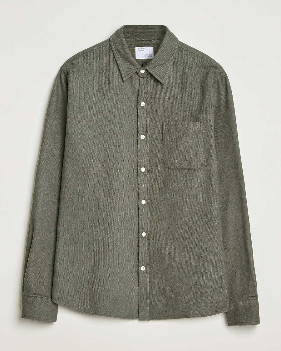 Herre | Skjorter | Colorful Standard | Organic Flannel Shirt Dusty Olive