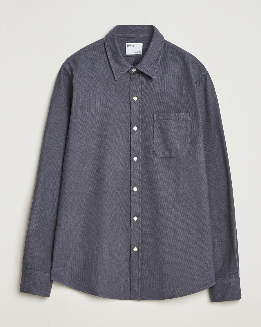 Herre | Skjorter | Colorful Standard | Organic Flannel Shirt Lava Grey