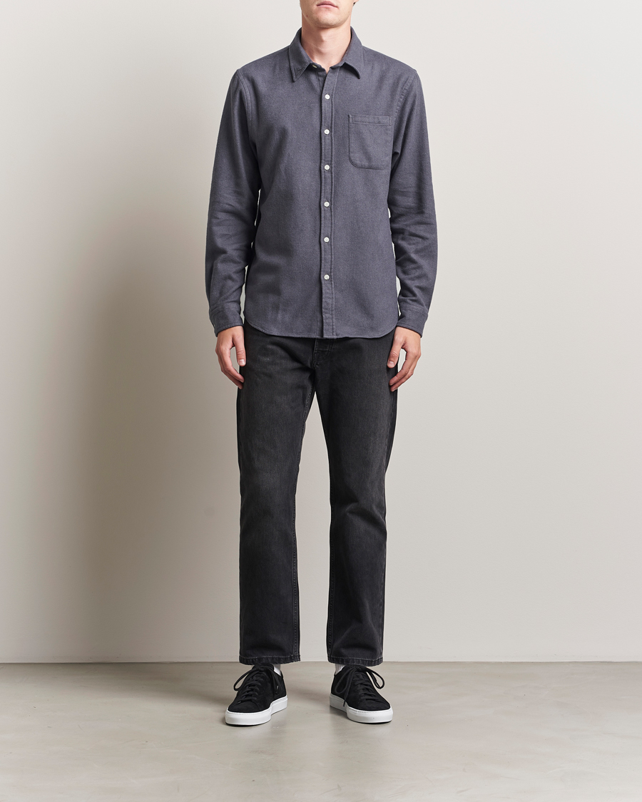 Herre | Skjorter | Colorful Standard | Organic Flannel Shirt Lava Grey