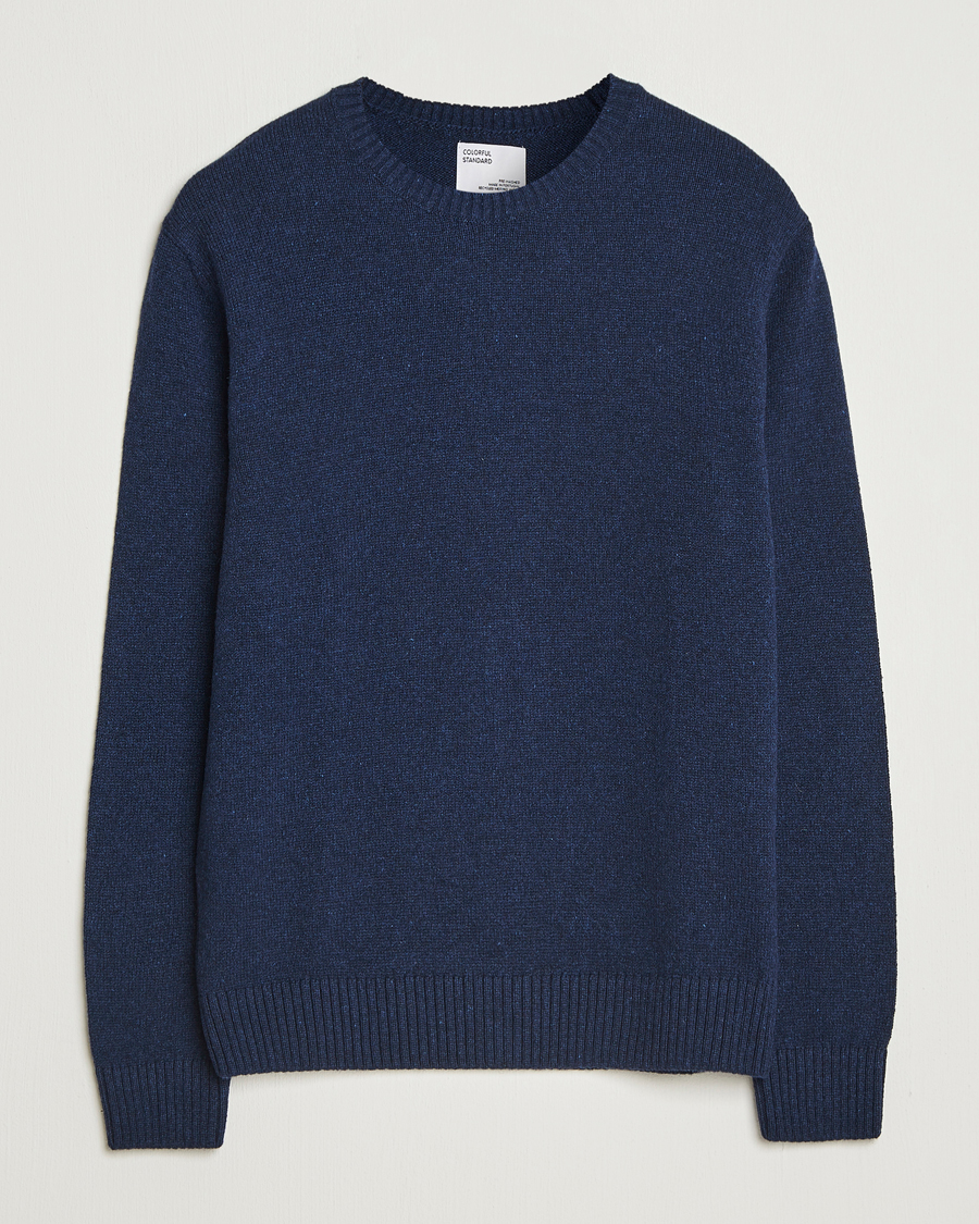 Herre | Trøjer | Colorful Standard | Classic Merino Wool Crew Neck Marine Blue