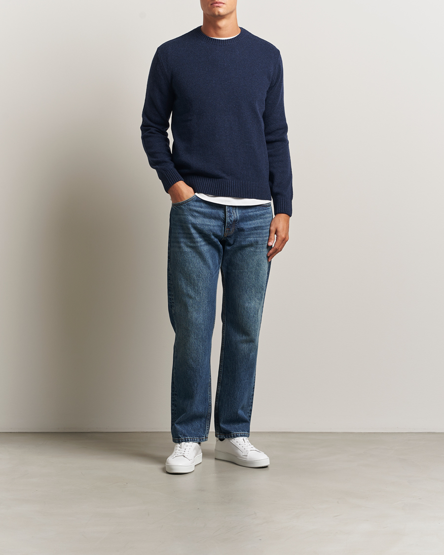 Herre | Trøjer | Colorful Standard | Classic Merino Wool Crew Neck Marine Blue