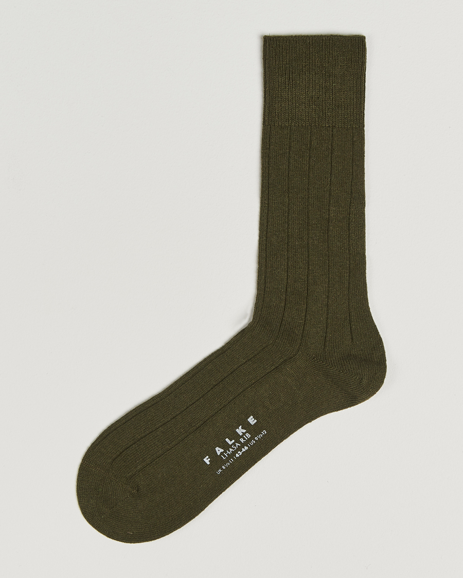 Herre | Undertøj | Falke | Lhasa Cashmere Socks Artichoke Green
