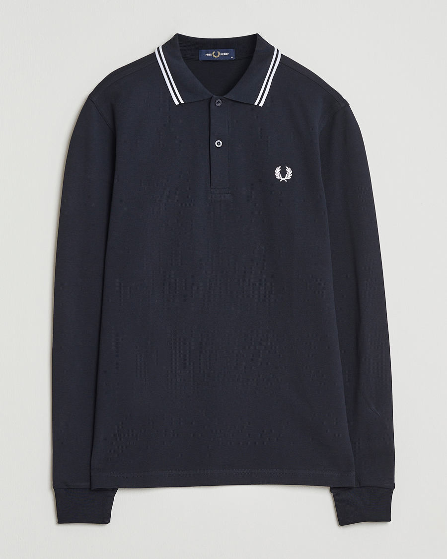 Herre | Polotrøjer | Fred Perry | Twin Tipped Long Sleeve Polo Shirt Navy
