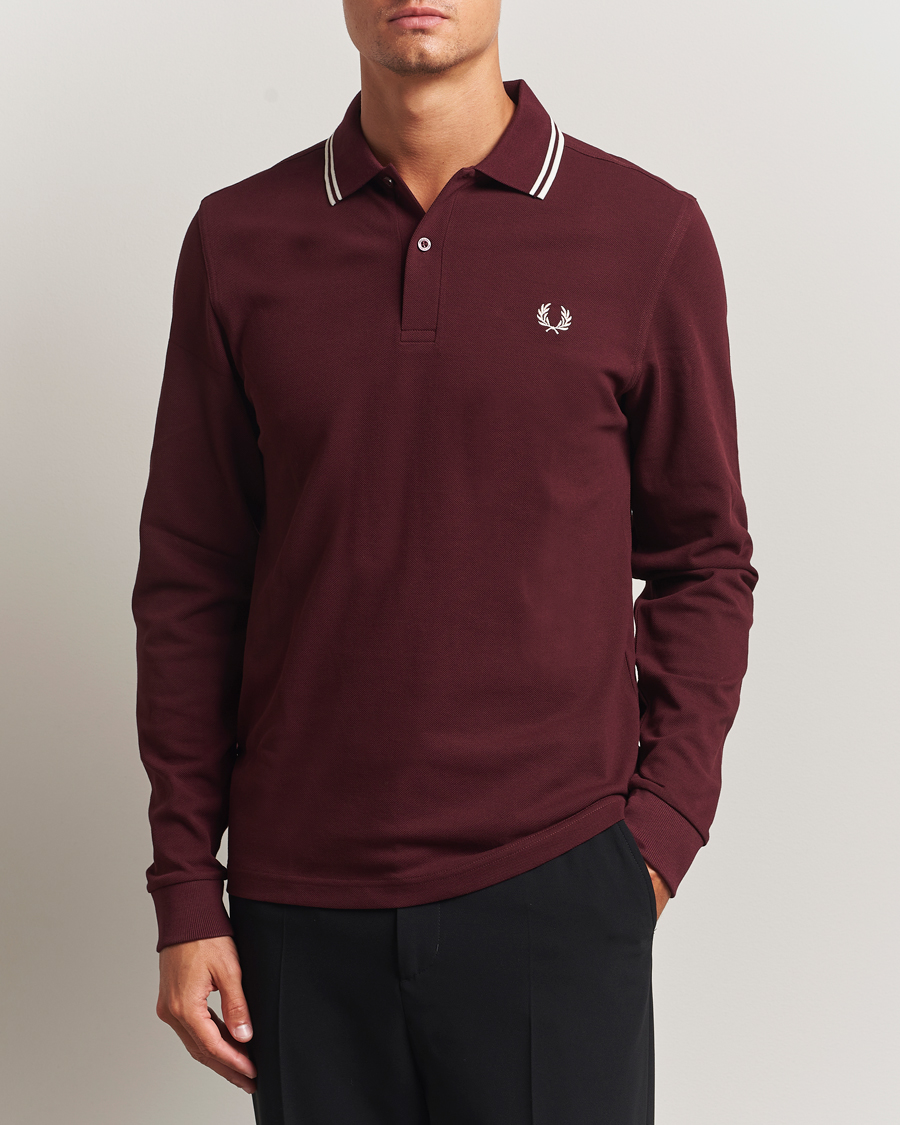 Herre | Polotrøjer | Fred Perry | Twin Tipped Long Sleeve Polo Shirt Oxblood