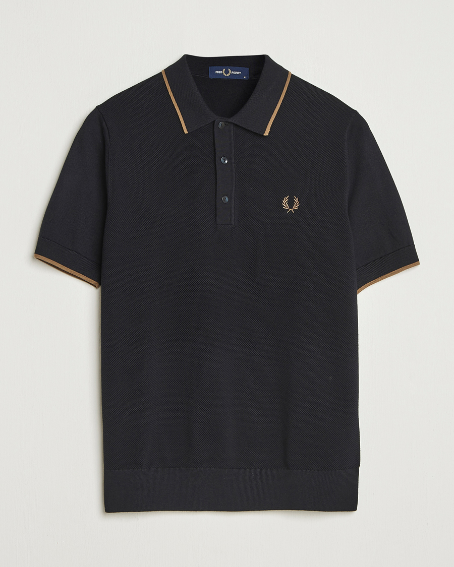 Herre | Polotrøjer | Fred Perry | Pique Knitted Tipped Polo Black