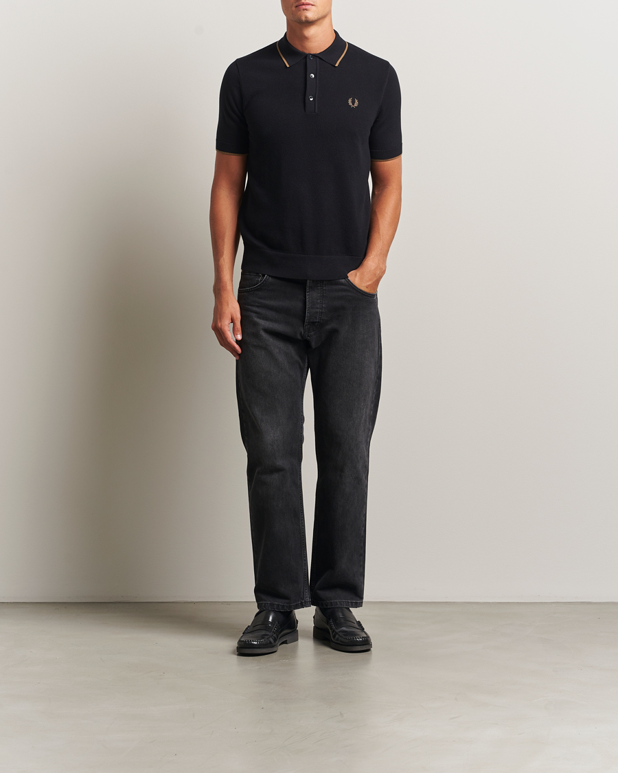 Herre | Polotrøjer | Fred Perry | Pique Knitted Tipped Polo Black