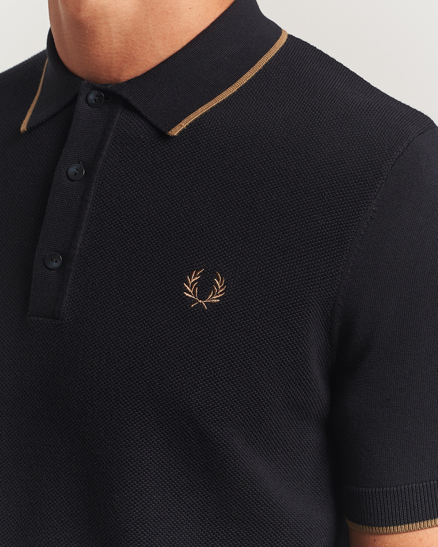 Herre | Polotrøjer | Fred Perry | Pique Knitted Tipped Polo Black