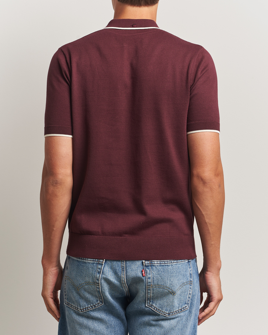 Herre | Polotrøjer | Fred Perry | Pique Knitted Tipped Polo Oxblood