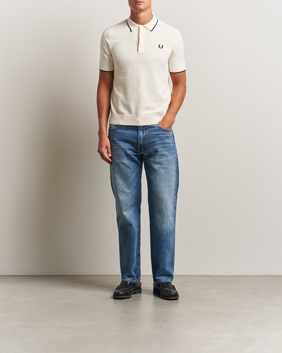 Herre | Polotrøjer | Fred Perry | Pique Knitted Tipped Polo Ecru