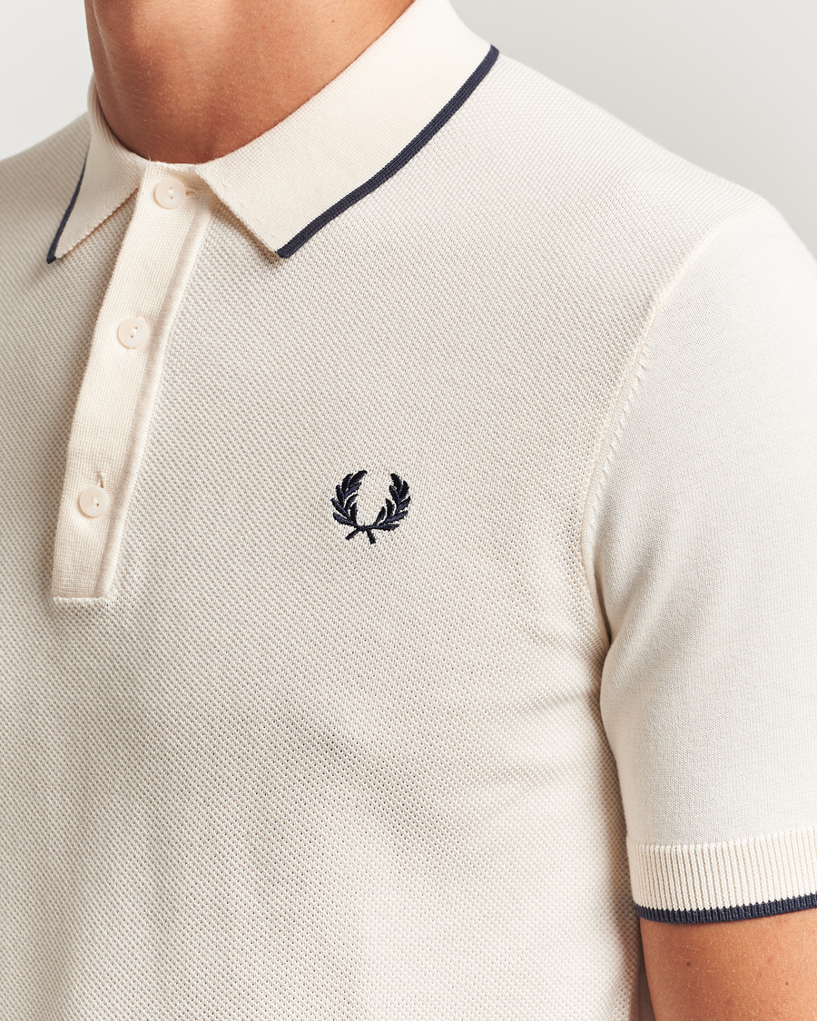 Herre | Polotrøjer | Fred Perry | Pique Knitted Tipped Polo Ecru
