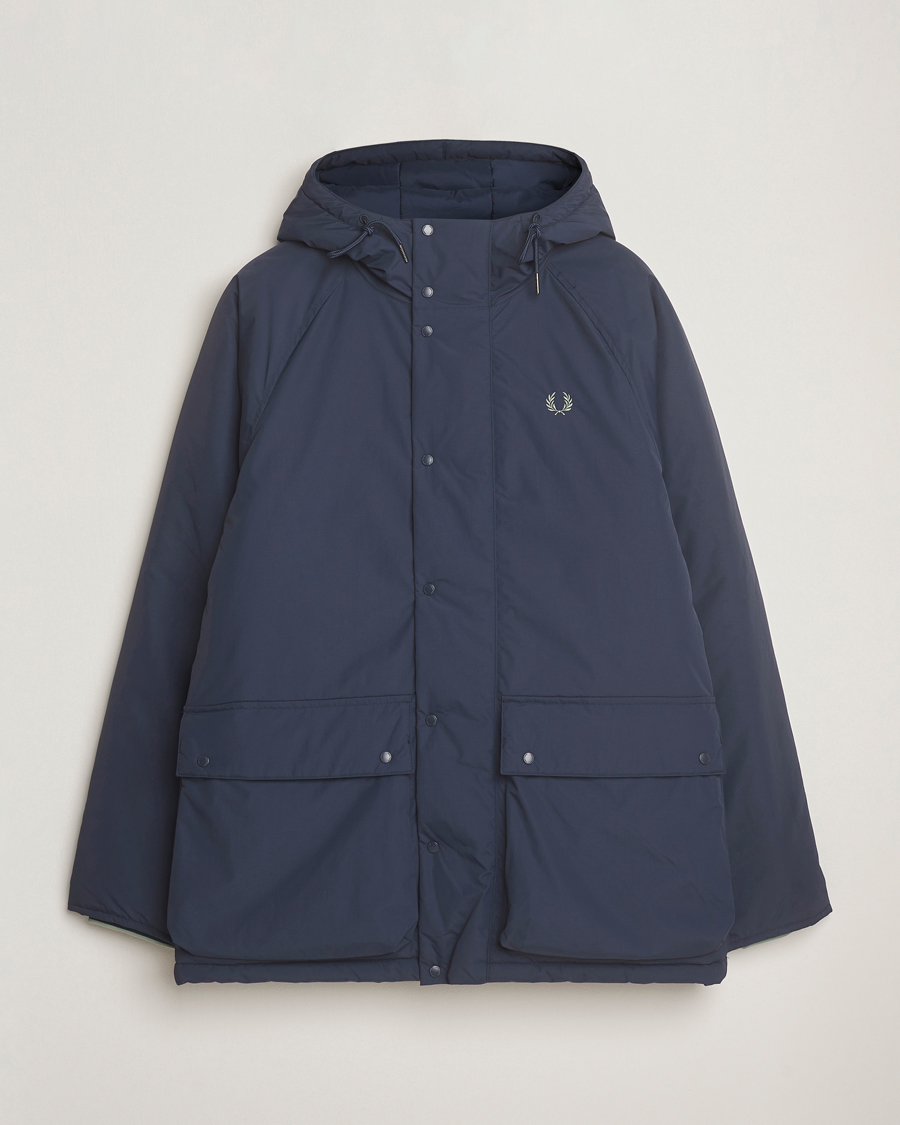 Herre | Jakker | Fred Perry | Stockport Padded Hooded Jacket Dark Airforce