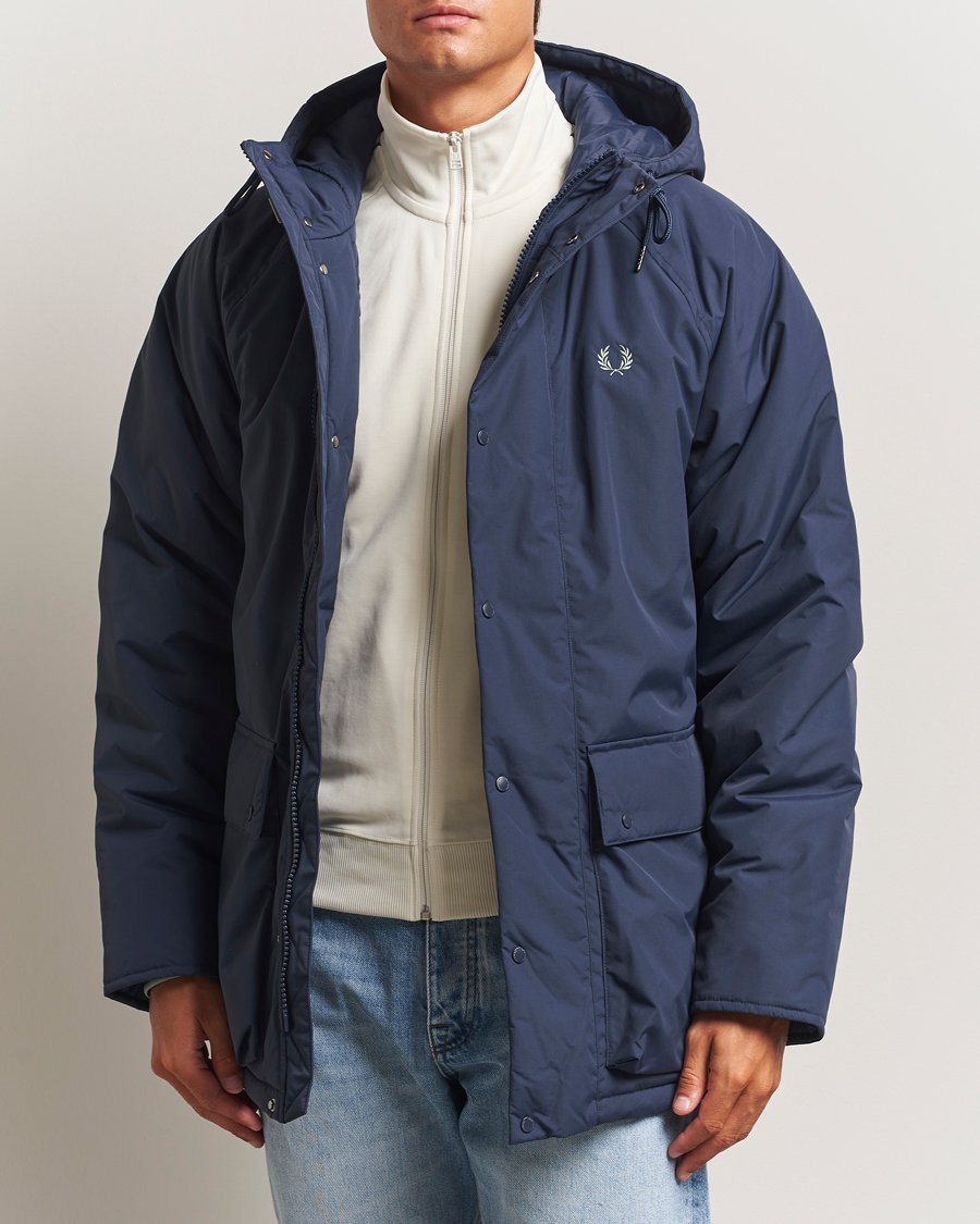 Herre | Jakker | Fred Perry | Stockport Padded Hooded Jacket Dark Airforce