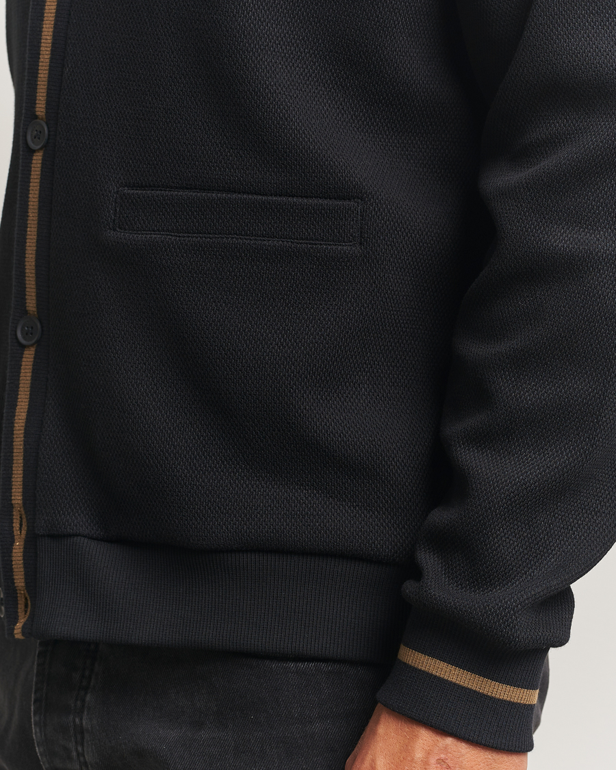 Herre | Trøjer | Fred Perry | Tipped Pique Textured Cardigan Black