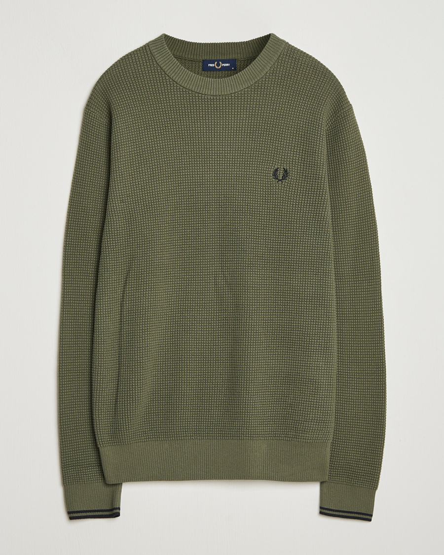 Herre | Trøjer | Fred Perry | Waffle Stitch Jumper Laurel Green