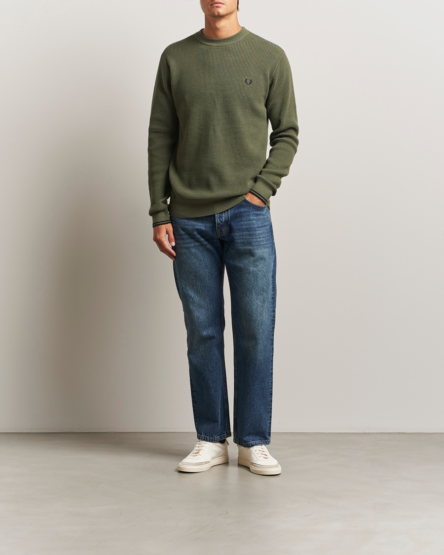 Herre | Trøjer | Fred Perry | Waffle Stitch Jumper Laurel Green