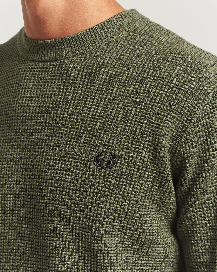 Herre | Trøjer | Fred Perry | Waffle Stitch Jumper Laurel Green