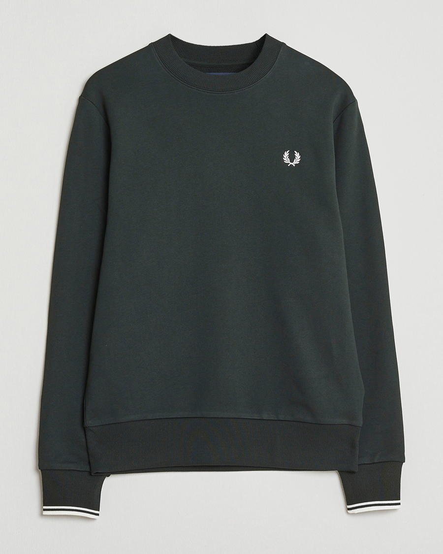Herre | Trøjer | Fred Perry | Crew Neck Sweatshirt Night Green