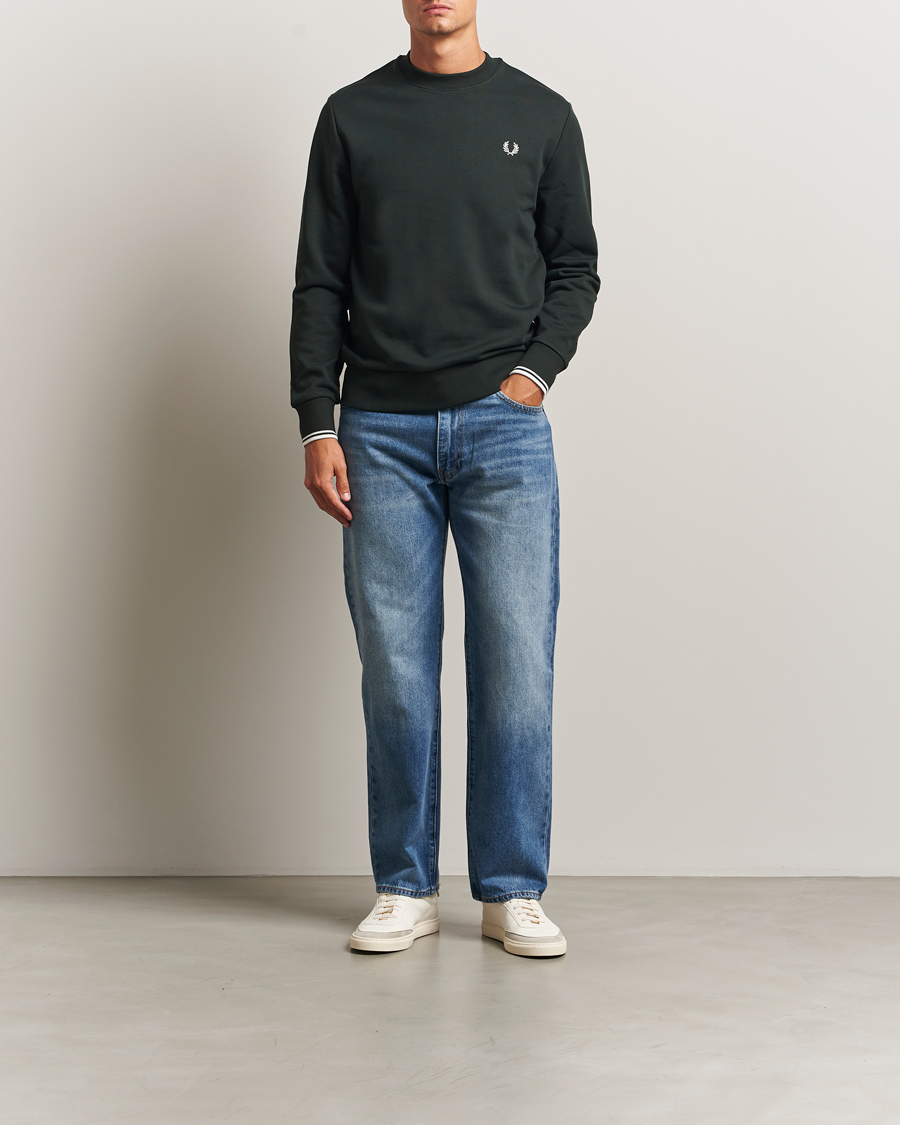 Herre | Trøjer | Fred Perry | Crew Neck Sweatshirt Night Green