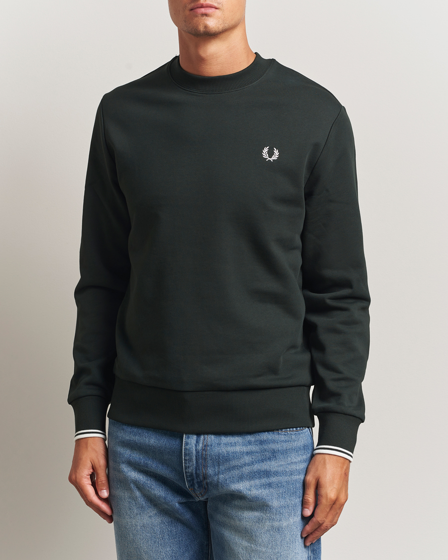 Herre | Trøjer | Fred Perry | Crew Neck Sweatshirt Night Green
