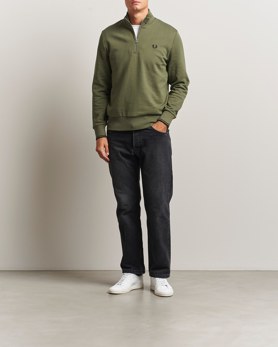 Herre | Trøjer | Fred Perry | Half Zip Sweatshirt Night Green