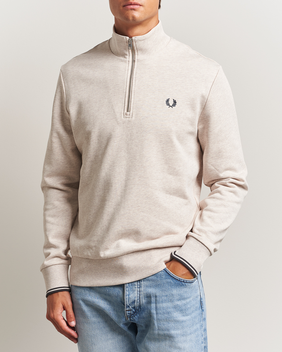 Herre | Trøjer | Fred Perry | Half Zip Sweatshirt Porrigde Marl