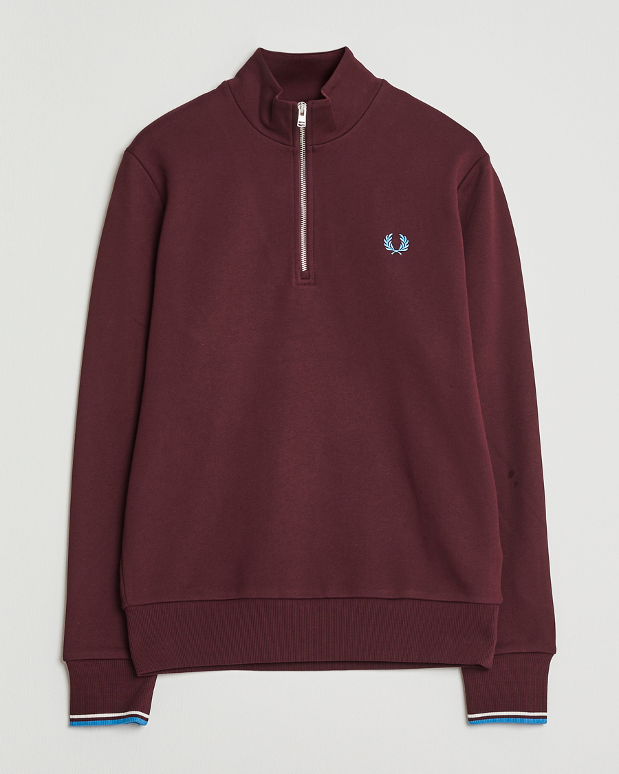 Herre | Trøjer | Fred Perry | Half Zip Sweatshirt Oxblood