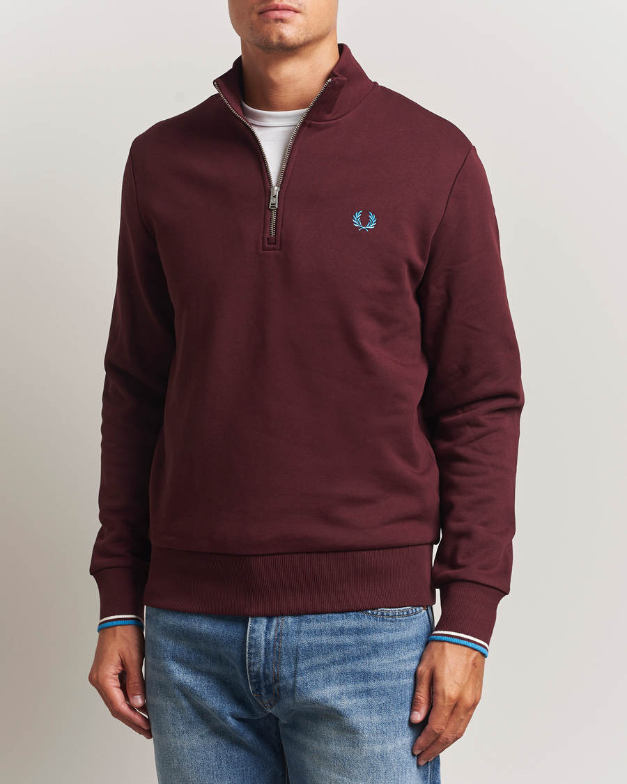 Herre | Trøjer | Fred Perry | Half Zip Sweatshirt Oxblood