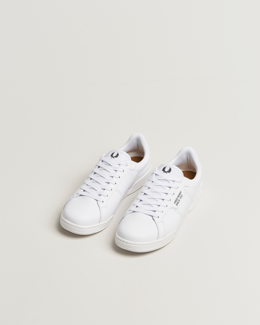 Herre | Sneakers | Fred Perry | B722 Textured Leather Sneaker White