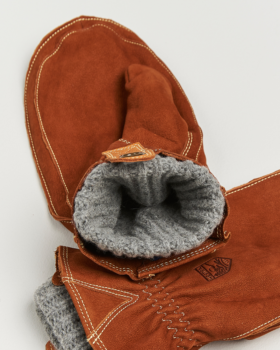Herre | Handsker | Hestra | Oden Nubuck Wool Lined Mitt Cognac