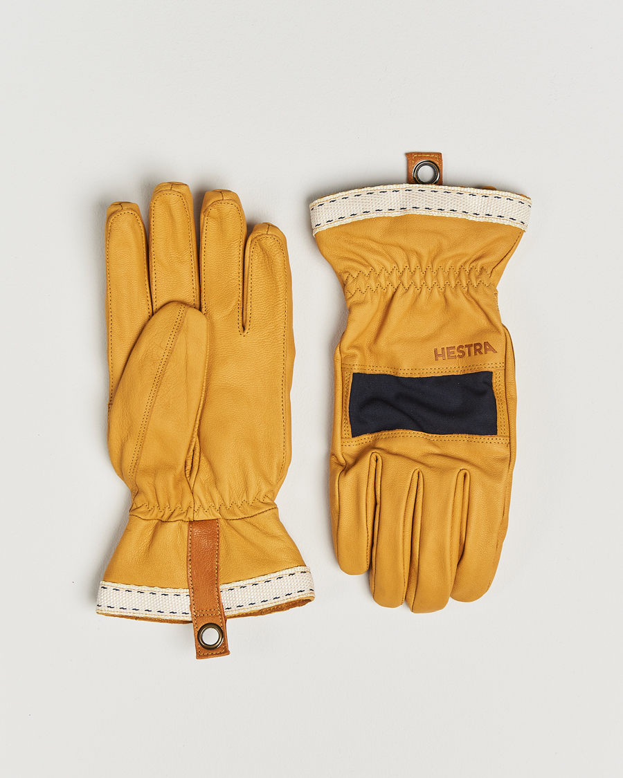 Herre | Handsker | Hestra | Njord Lambskin Wool Lined Glove Navy/Natural Brown