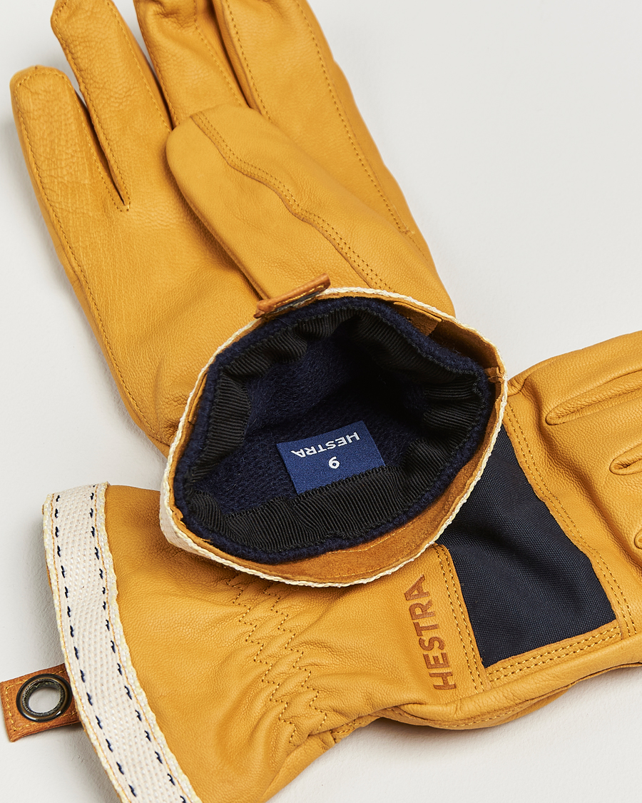 Herre | Handsker | Hestra | Njord Lambskin Wool Lined Glove Navy/Natural Brown