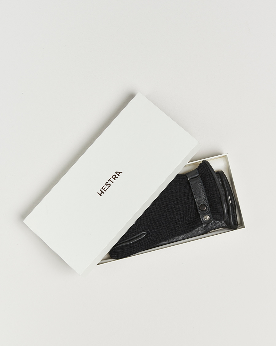 Herre | Handsker | Hestra | Christopher Cashmere/Elkskin Glove  Black