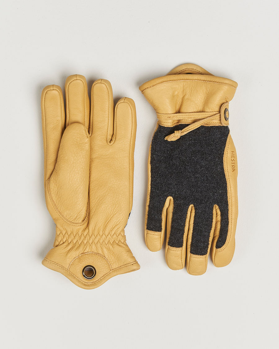 Herre | Handsker | Hestra | Daniel Wool/Goat Leather Glove Charcoal/Tan