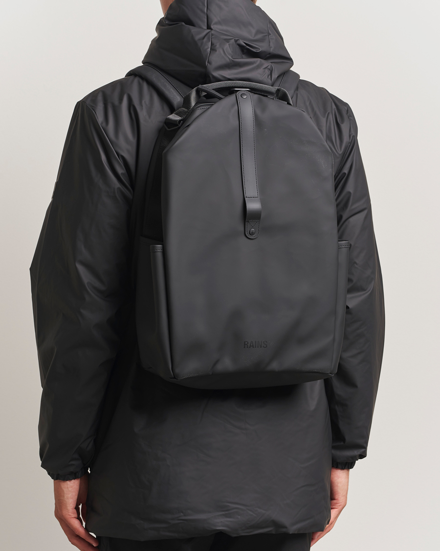 Herre | Tasker | RAINS | Clip Front Backpack Black
