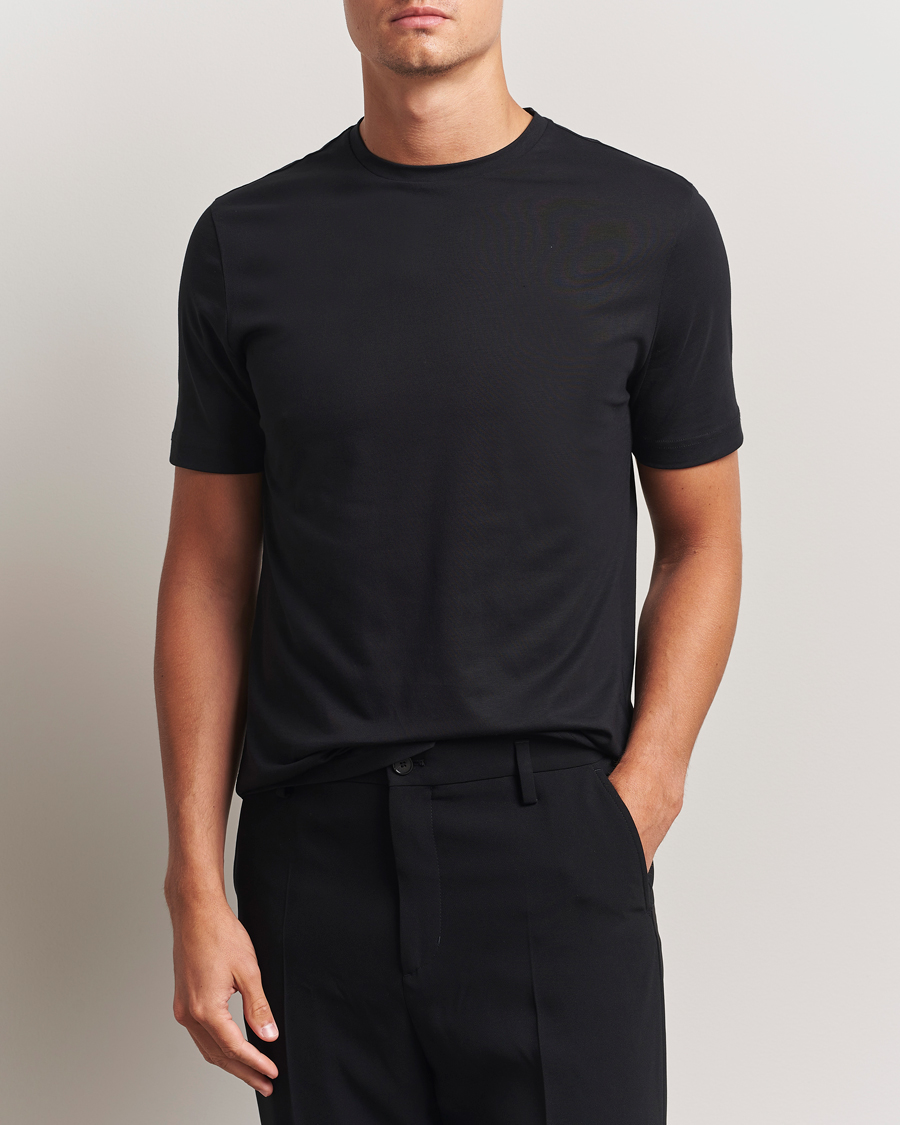 Herre | T-Shirts | Stenströms | Supima Cotton T-Shirt Black