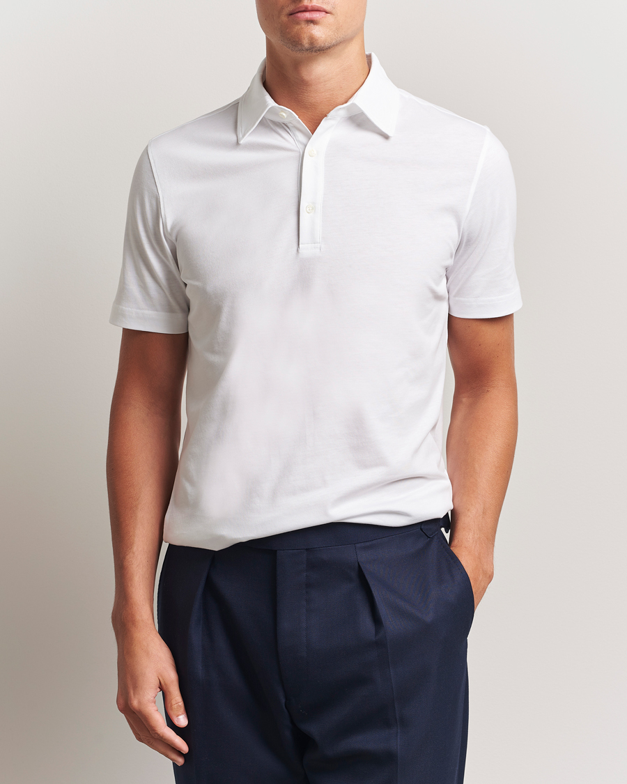 Herre | Polotrøjer | Stenströms | Supima Cotton Polo Shirt White