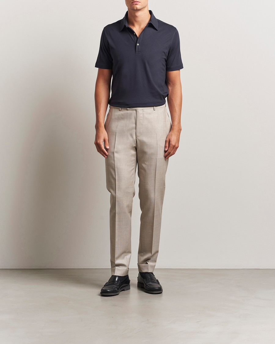 Herre | Polotrøjer | Stenströms | Supima Cotton Polo Shirt Navy
